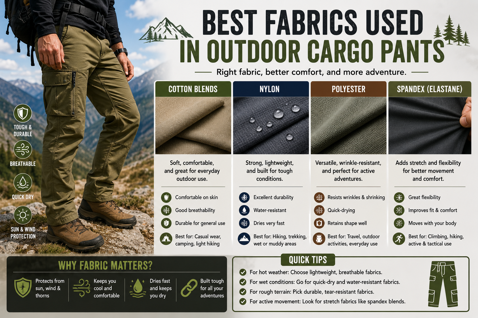 Best Fabrics Used in Outdoor Cargo Pants