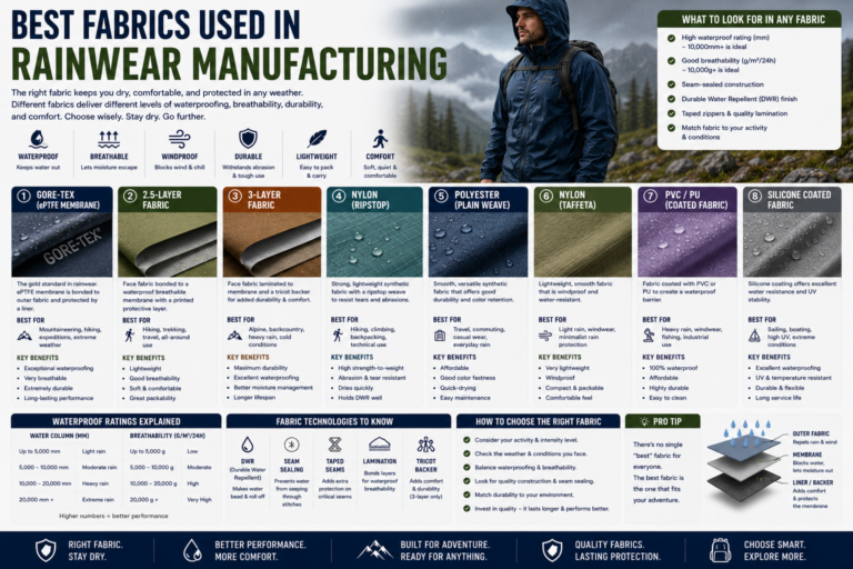 Best Fabrics Used in Rainwear Manufacturing