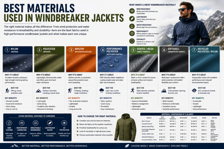 Best Materials Used in Windbreaker Jackets
