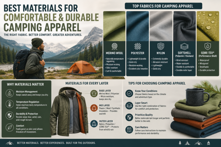 Best Materials for Comfortable and Durable Camping Apparel