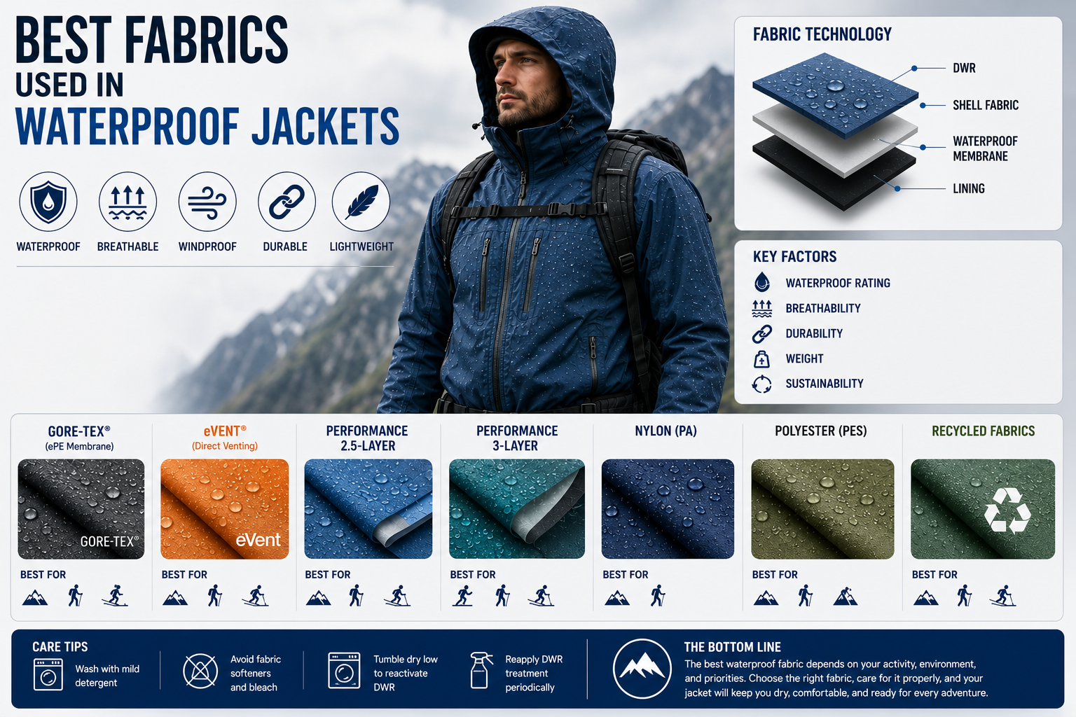 Best Fabrics Used in Waterproof Jackets