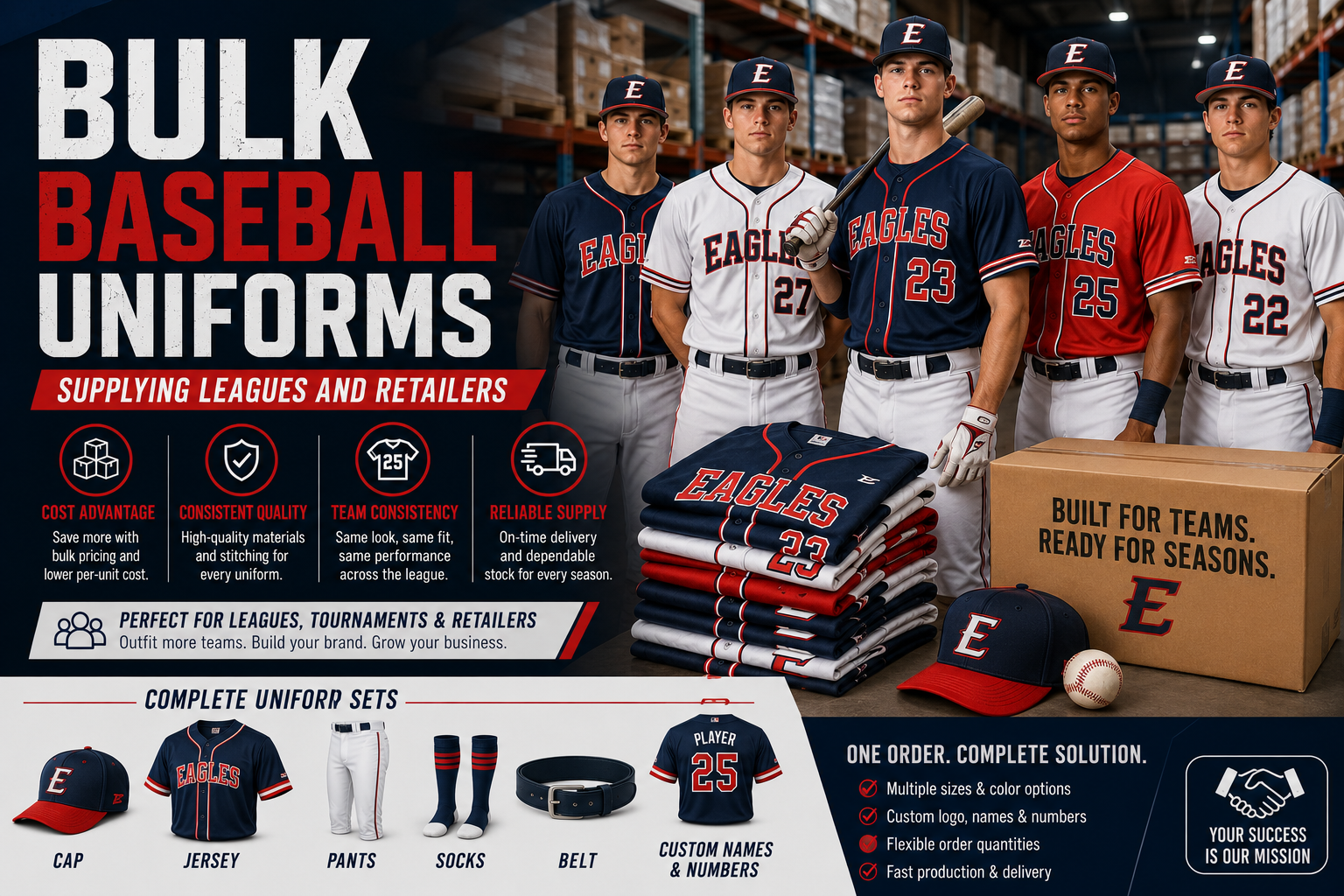 Bulk Baseball Uniforms: Supplying Leagues and Retailers