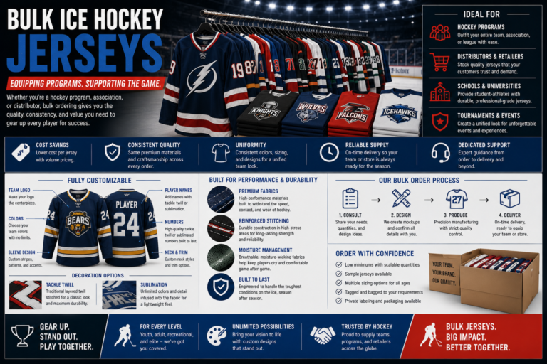 Bulk Ice Hockey Jerseys: Equipping Programs and Distributors