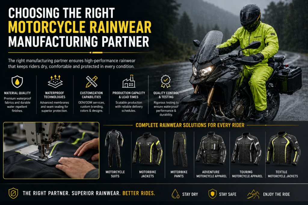 Choosing the Right Motorcycle Rainwear Manufacturing Partner