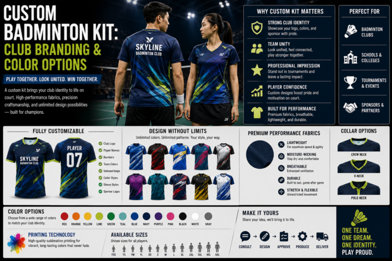 Custom Badminton Kit: Club Branding and Color Options