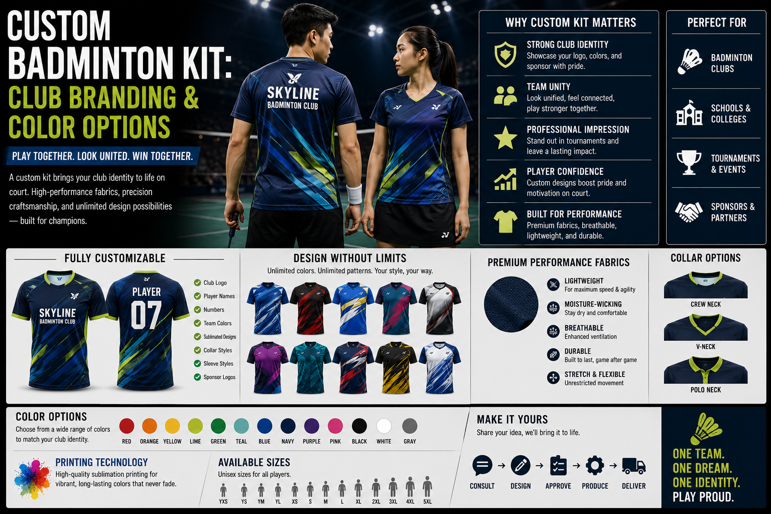 Custom Badminton Kit: Club Branding and Color Options
