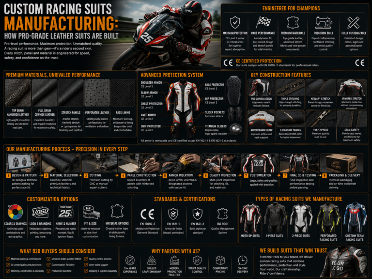 Custom Racing Suits Manufacturing: How Pro-Grade Leather Suits Are Built