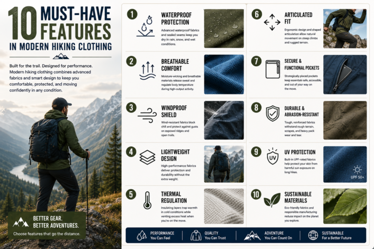 10 Must-Have Features in Modern Hiking Clothing