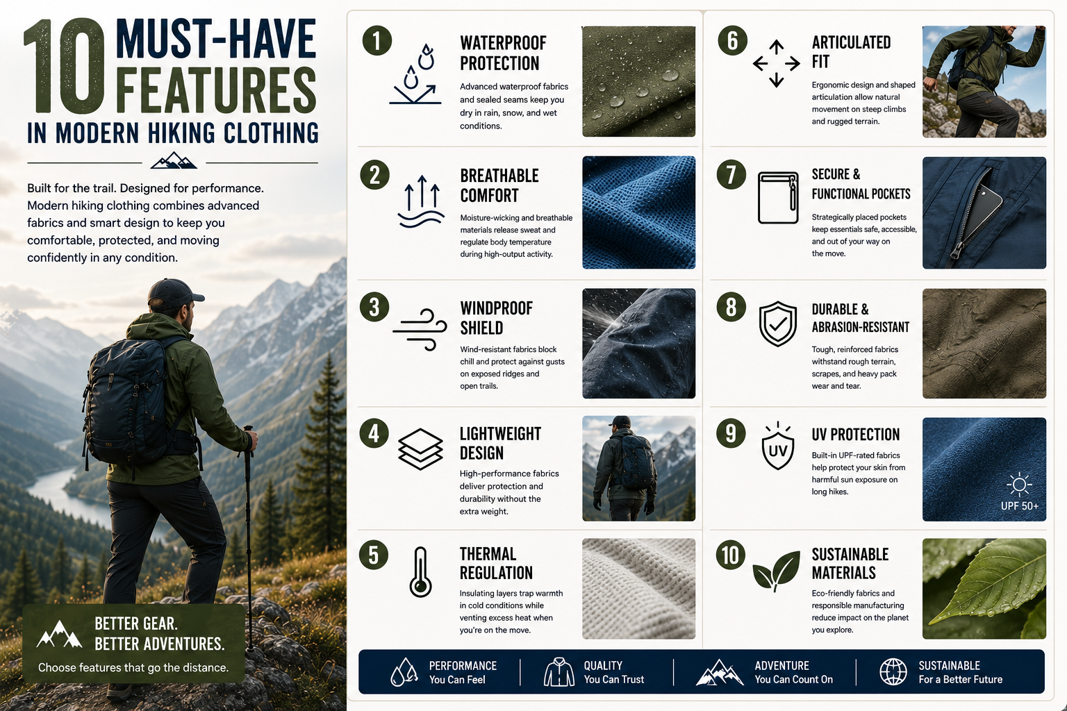 10 Must-Have Features in Modern Hiking Clothing