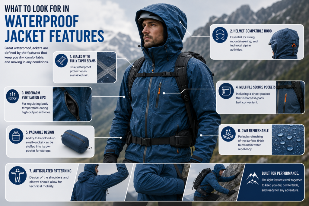 Essential features of a waterproof jacket