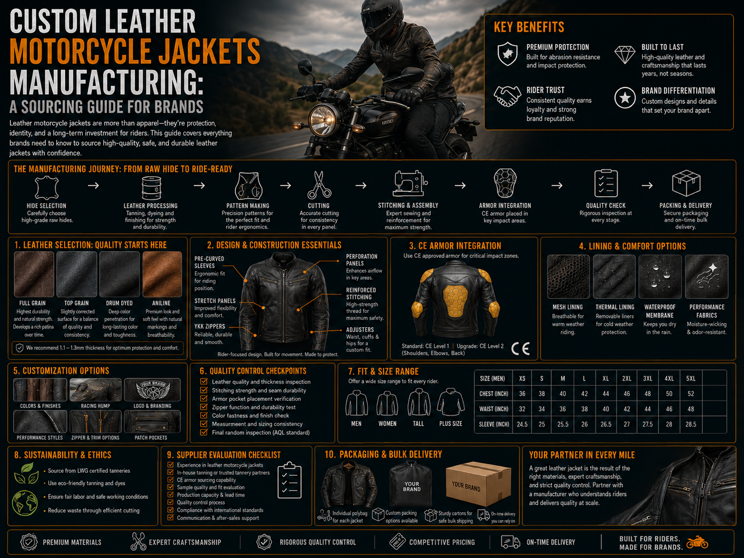 Custom Leather Motorcycle Jackets Manufacturing: A Sourcing Guide for Brands