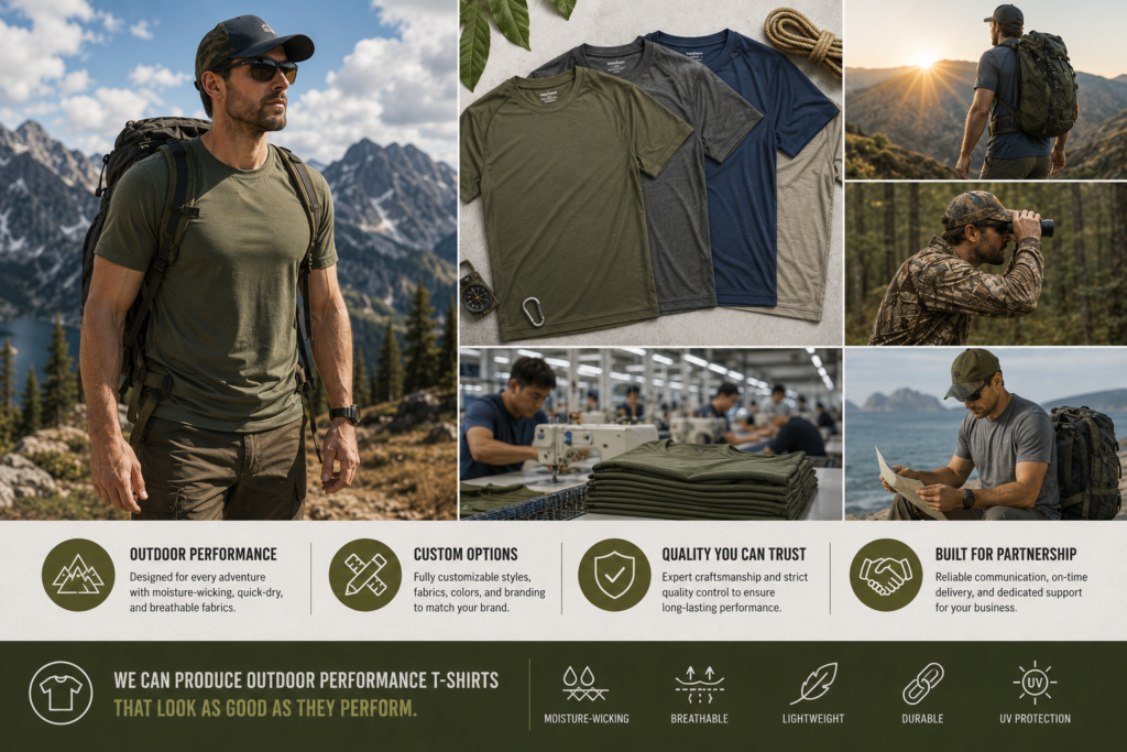 Outdoor performance t shirts for adventure