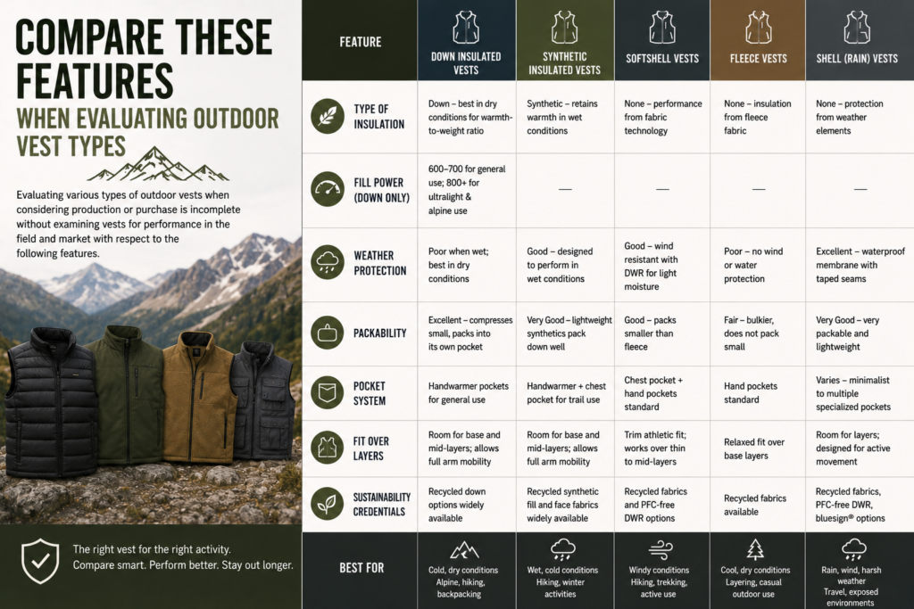 Outdoor vest comparison guide
