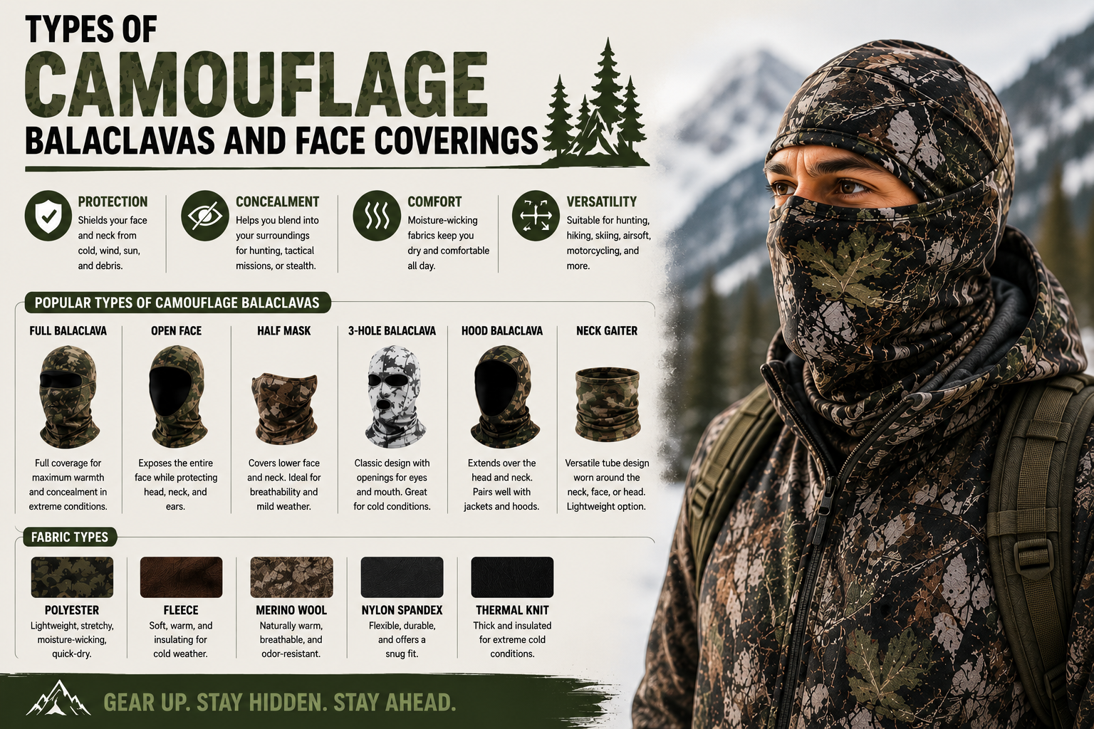 Types of Camouflage Balaclavas and Face Coverings