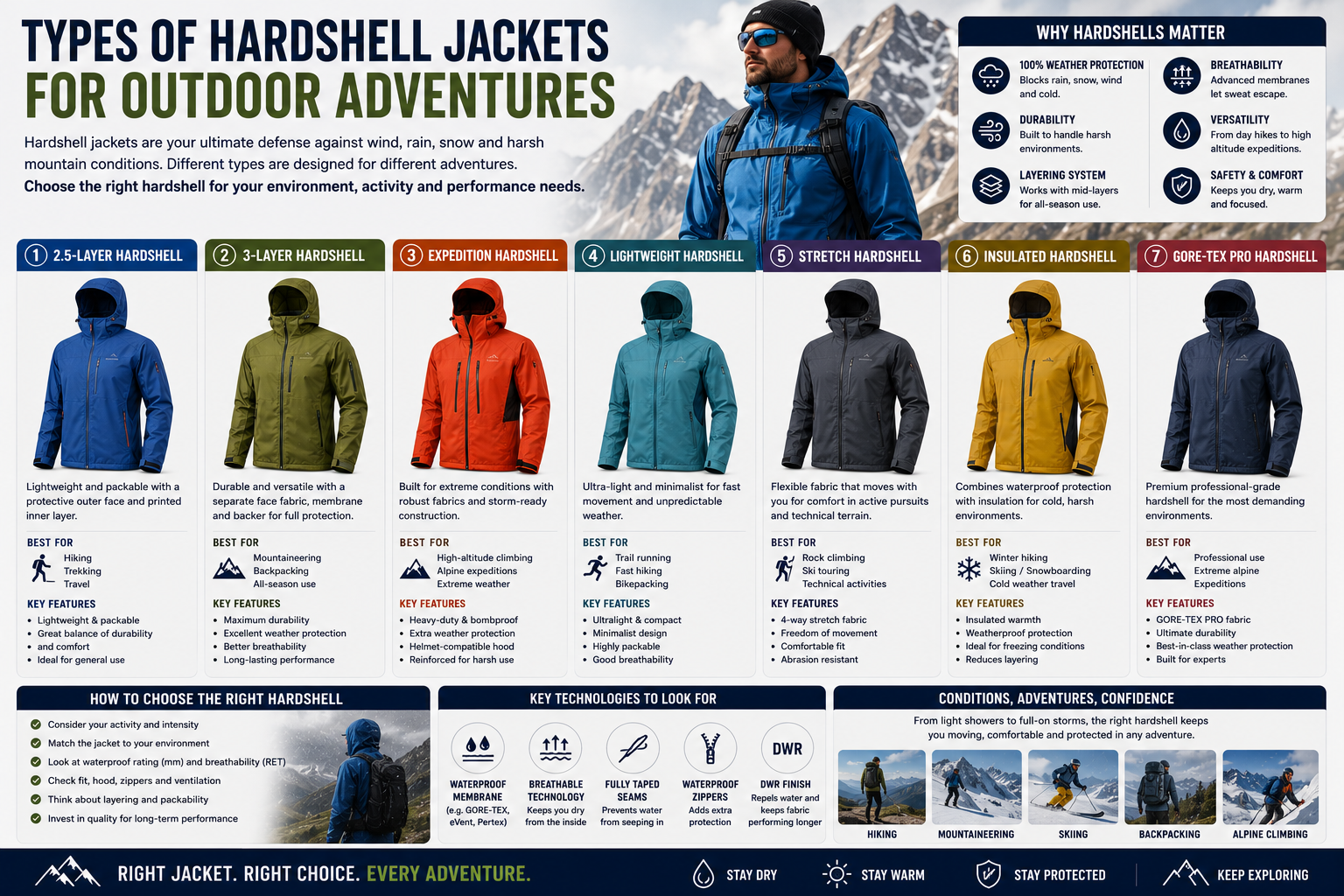Types of Hardshell Jackets for Outdoor Adventures