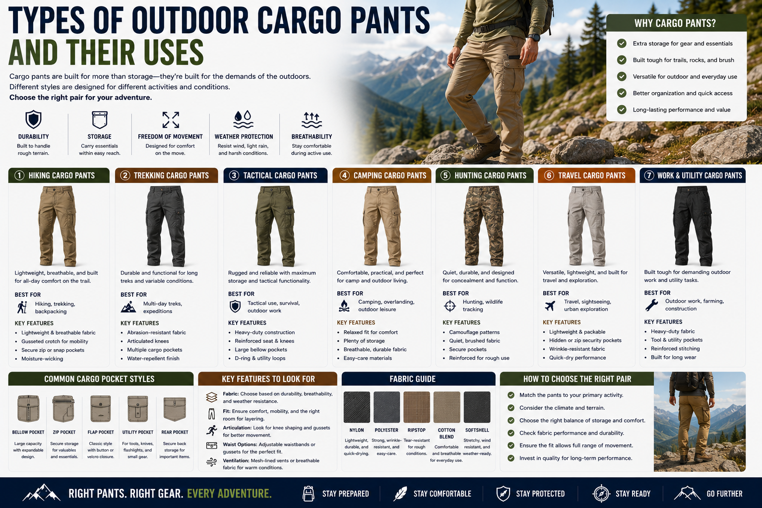 Types of Outdoor Cargo Pants and Their Uses