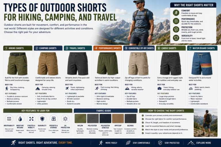 Types of Outdoor Shorts for Hiking, Camping, and Travel