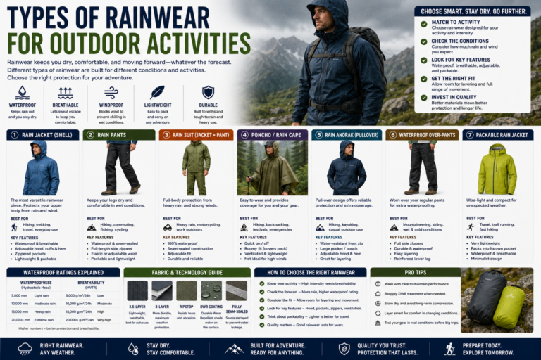 Types of Rainwear for Outdoor Activities