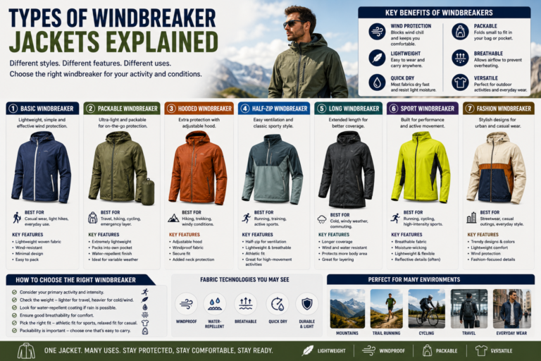 Types of Windbreaker Jackets Explained