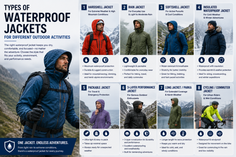 Types of Waterproof Jackets for Different Outdoor Activities