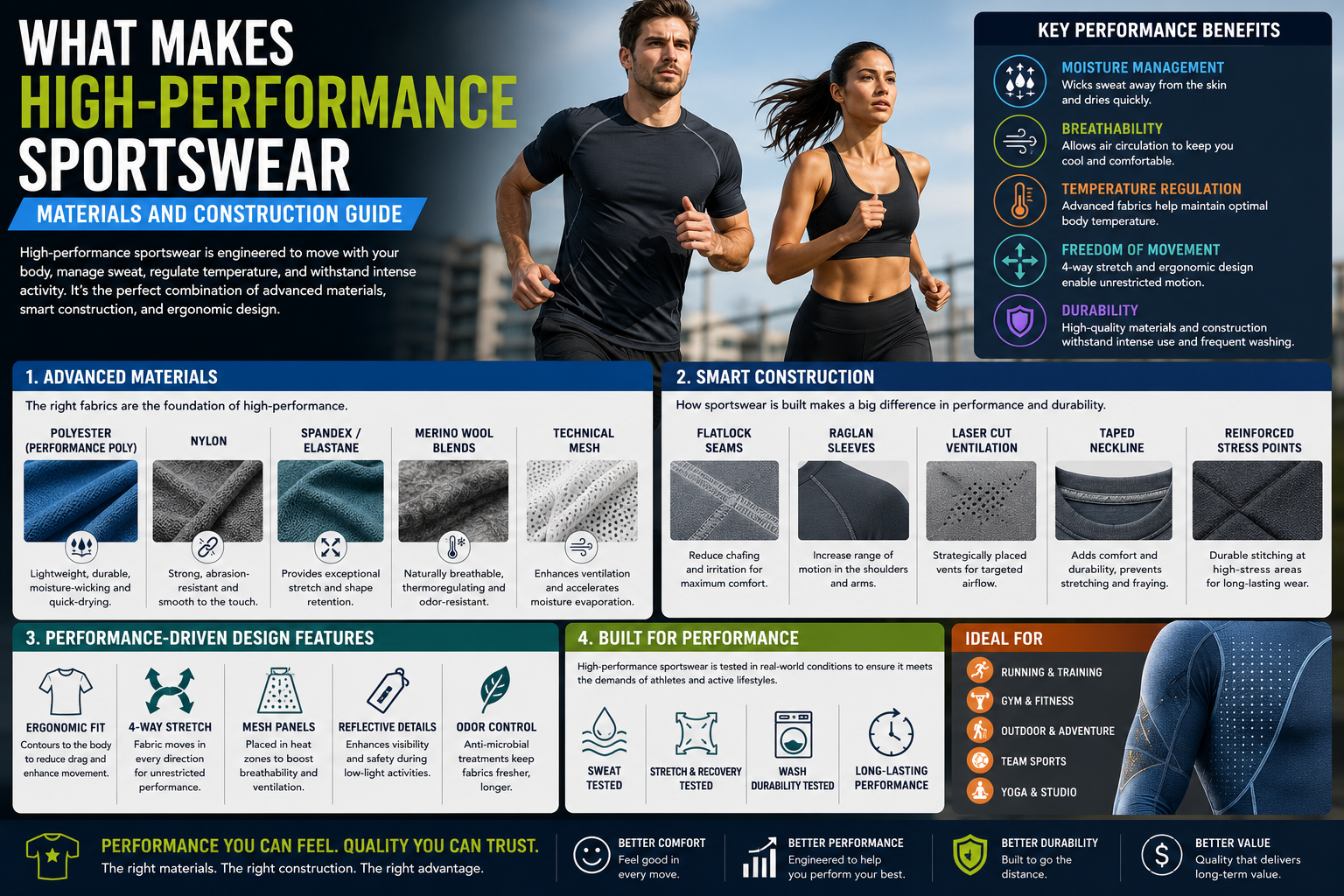 What Makes High-Performance Sportswear: Materials and Construction Guide