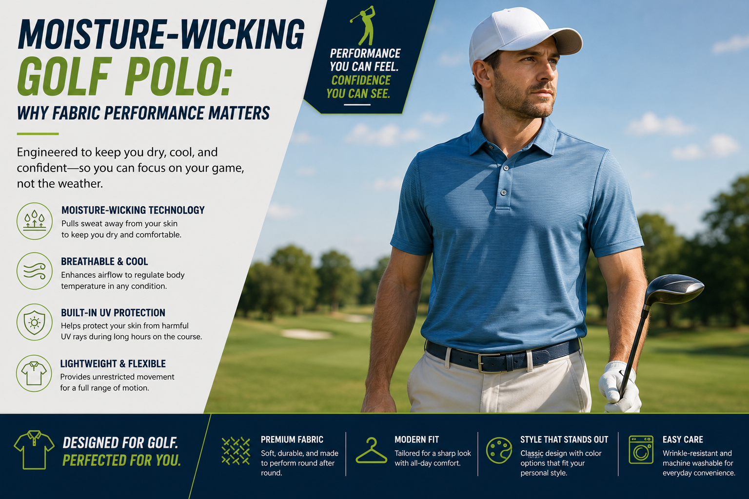 Moisture Wicking Golf Polo: Why Fabric Performance Matters