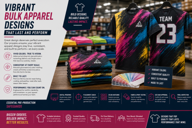 Vibrant Bulk Apparel Designs That Last and Perform