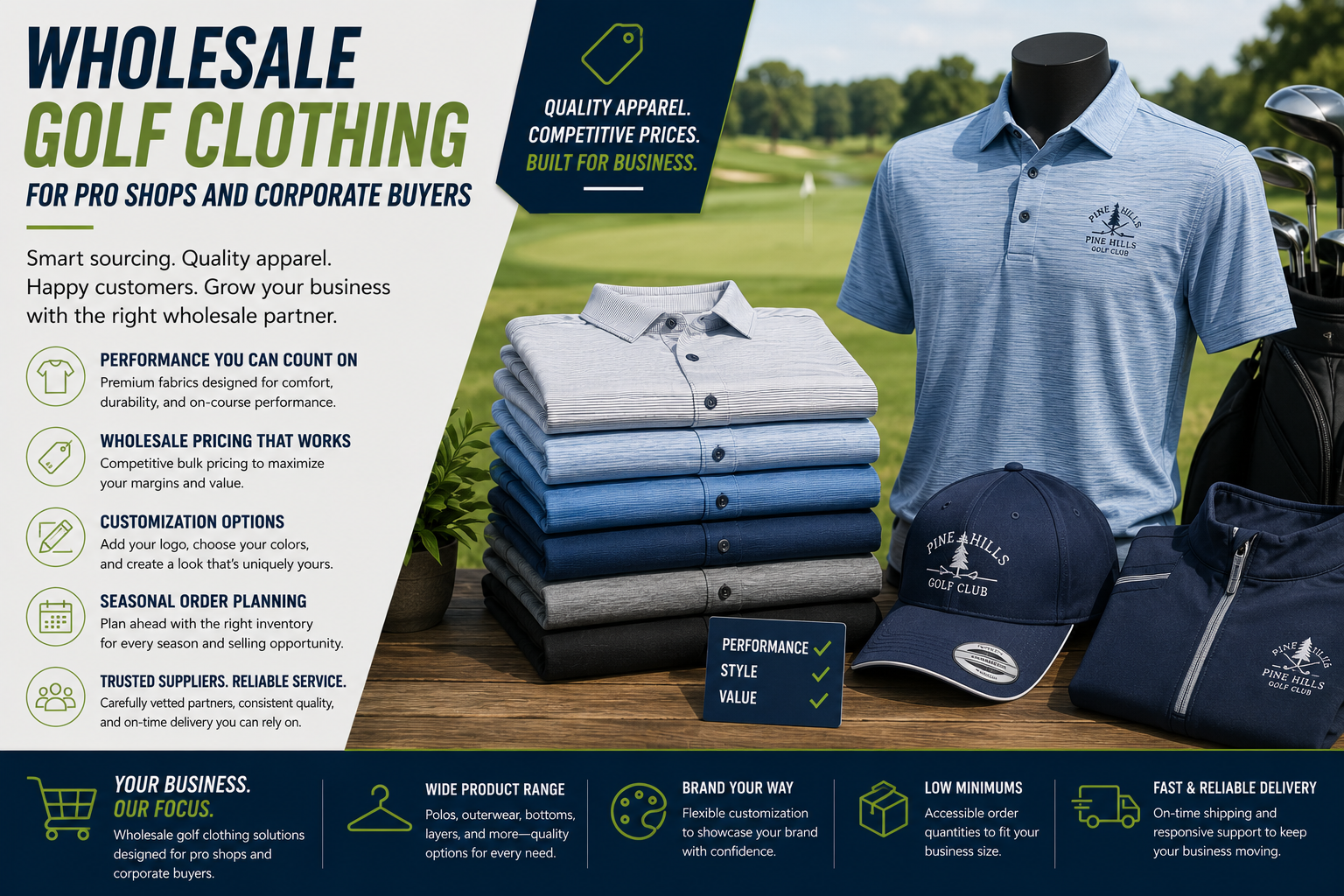 Wholesale Golf Clothing for Pro Shops and Corporate Buyers