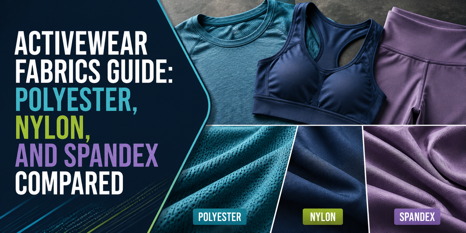 Activewear Fabrics Guide: Polyester, Nylon, and Spandex Compared