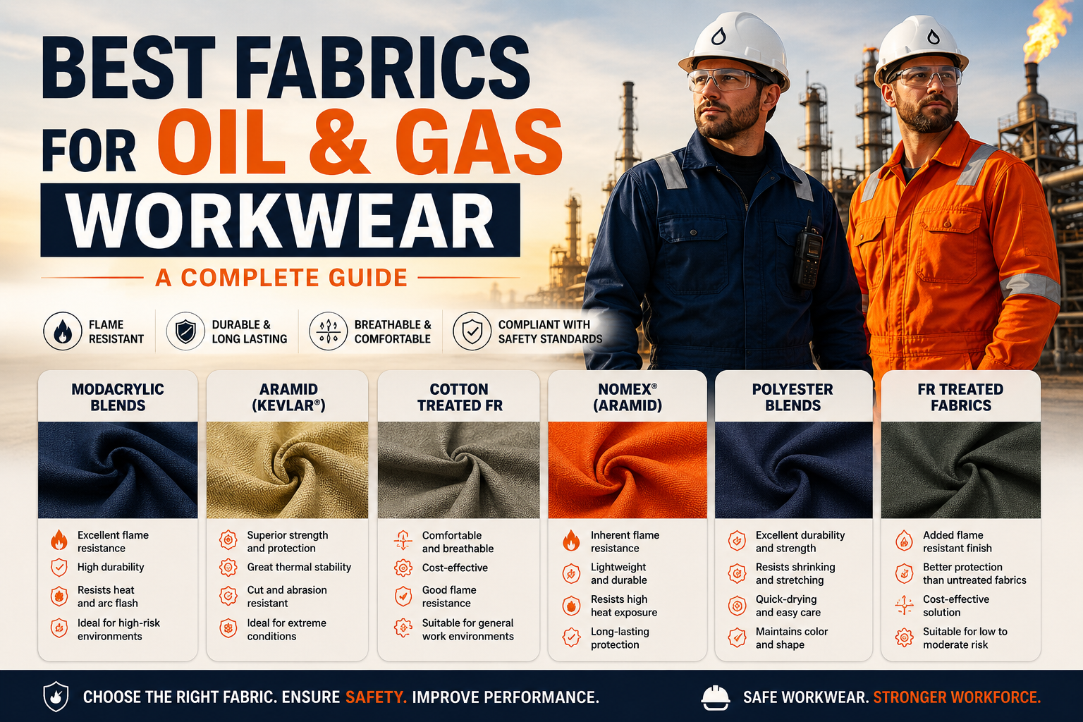 Best Fabrics for Oil & Gas Workwear: A Complete Guide