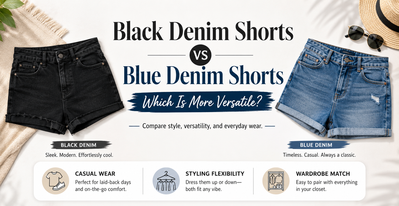 Black Denim Shorts vs Blue Denim Shorts: Which Is More Versatile?
