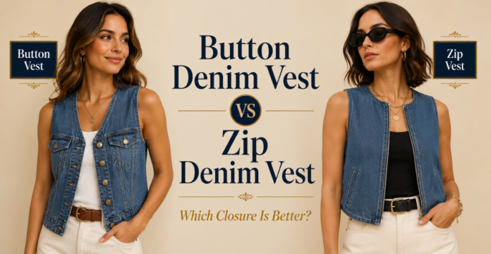 Button Denim Vest vs Zip Denim Vest Which Closure Is Better
