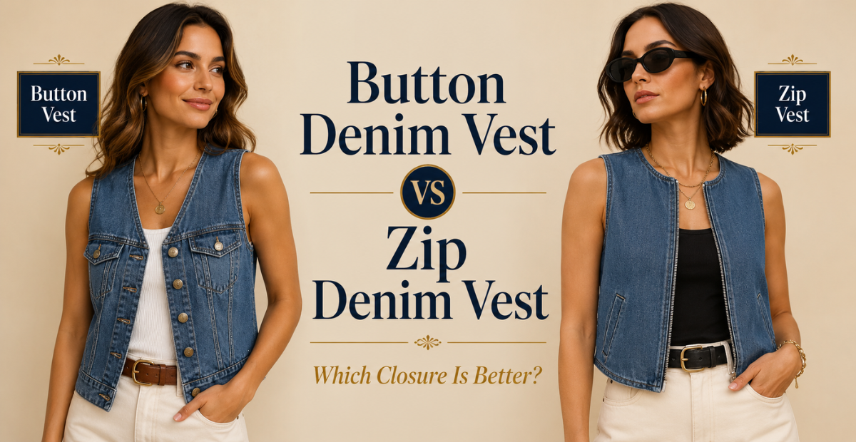 Button Denim Vest vs Zip Denim Vest: Which Closure Is Better?