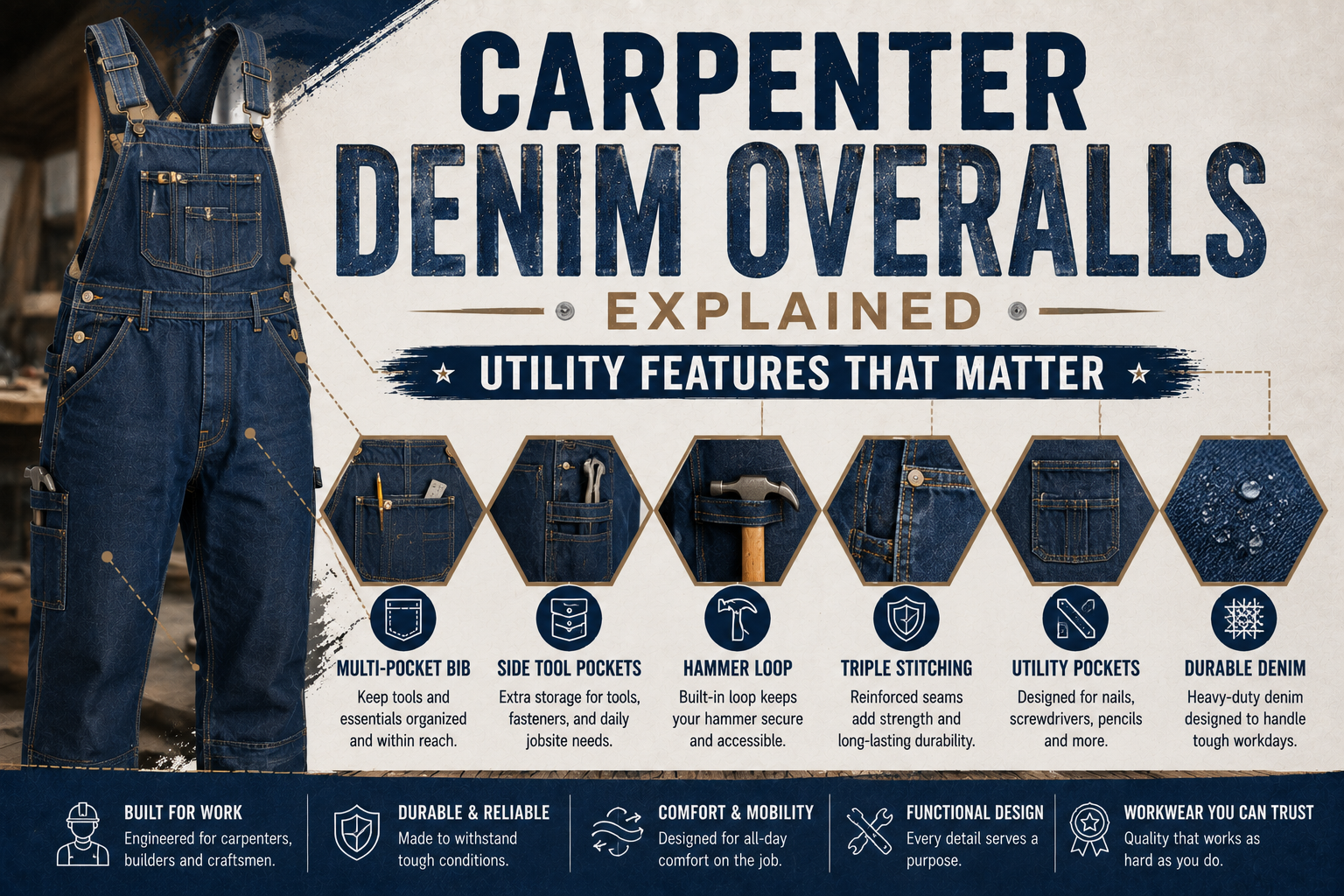 Carpenter Denim Overalls Explained: Utility Features That Matter