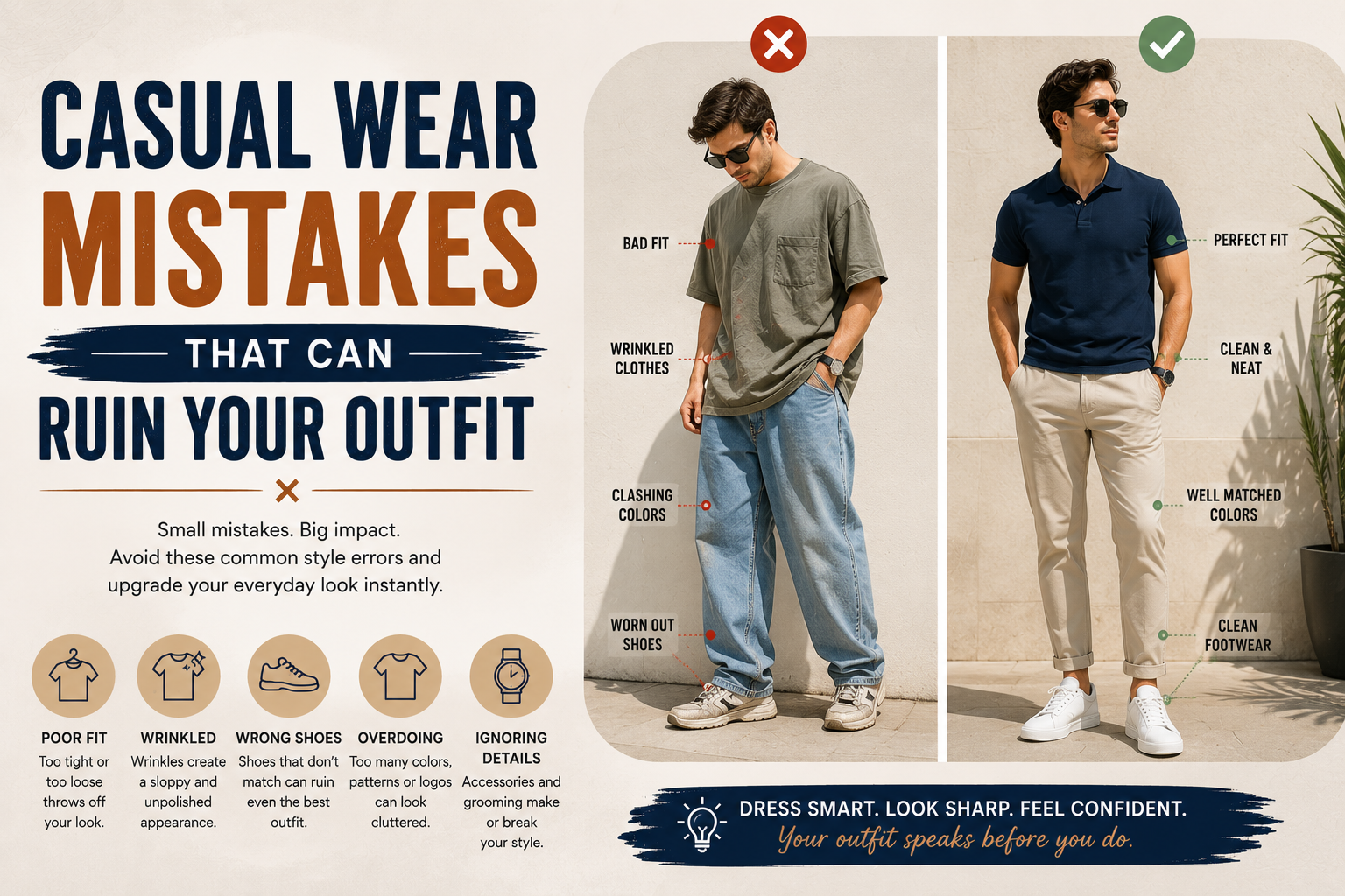 Casual Wear Mistakes That Can Ruin Your Outfit