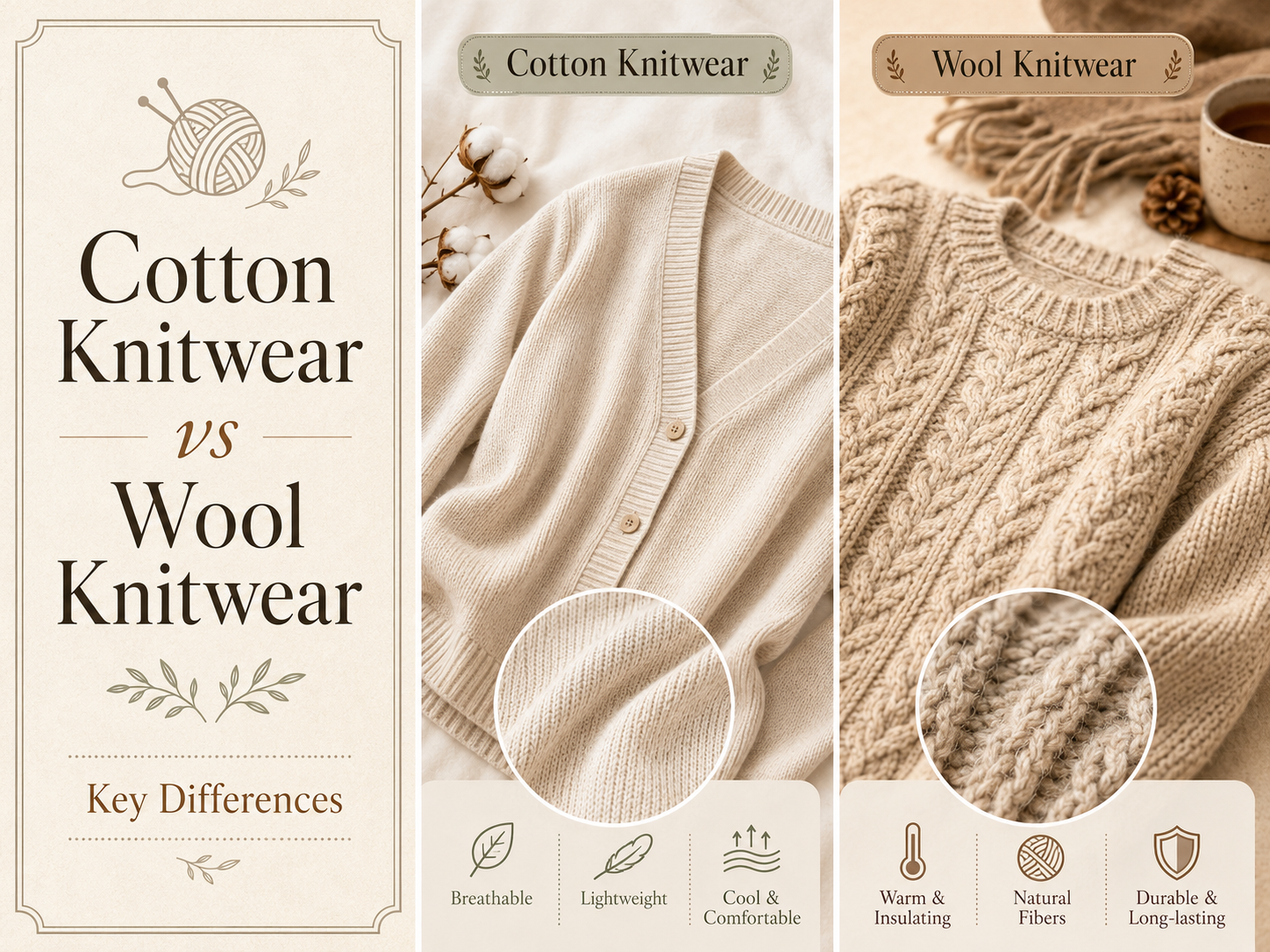 Cotton Knitwear vs Wool Knitwear: Key Differences