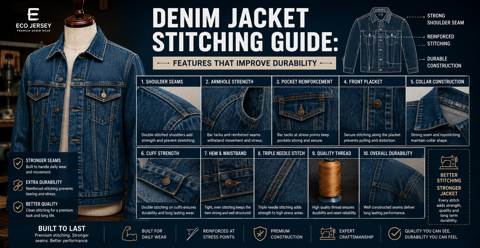 Denim Jacket Stitching Guide: Features That Improve Durability