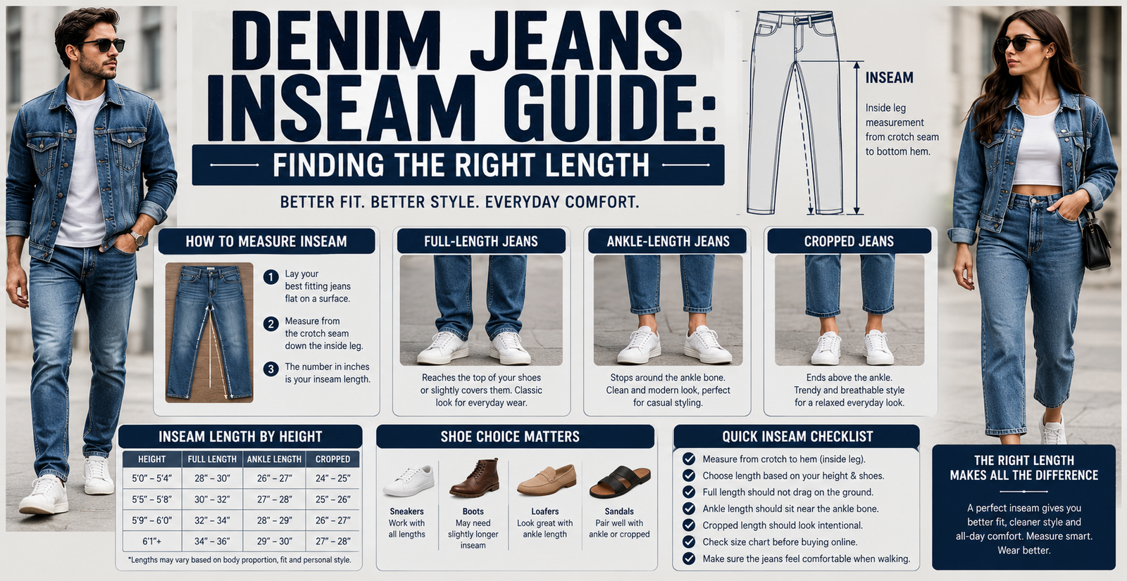 Denim Jeans Inseam Guide: Finding the Right Length