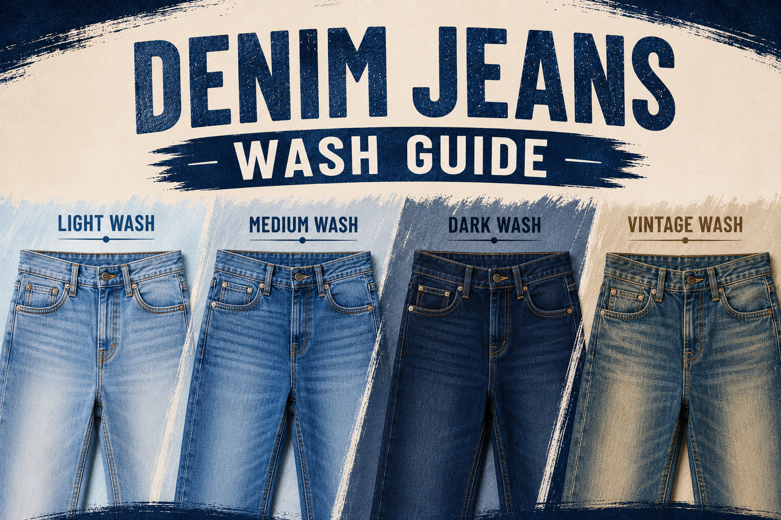 Denim Jeans Wash Guide: Light, Medium, Dark, and Vintage Washes
