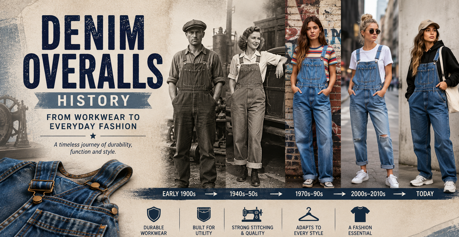 Denim Overalls History: From Workwear to Everyday Fashion