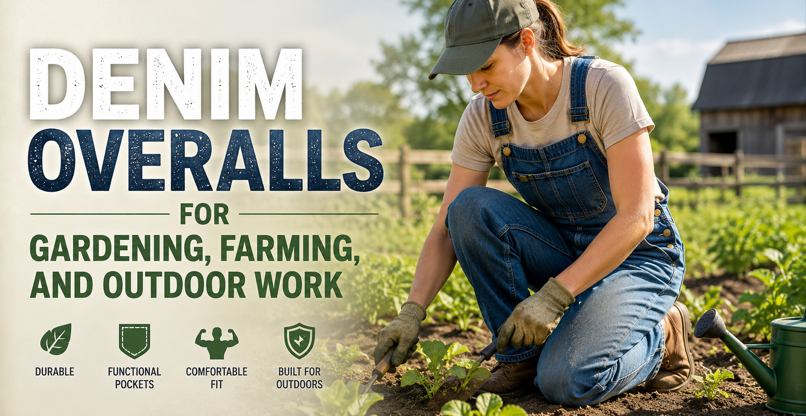 Denim Overalls for Gardening, Farming, and Outdoor Work