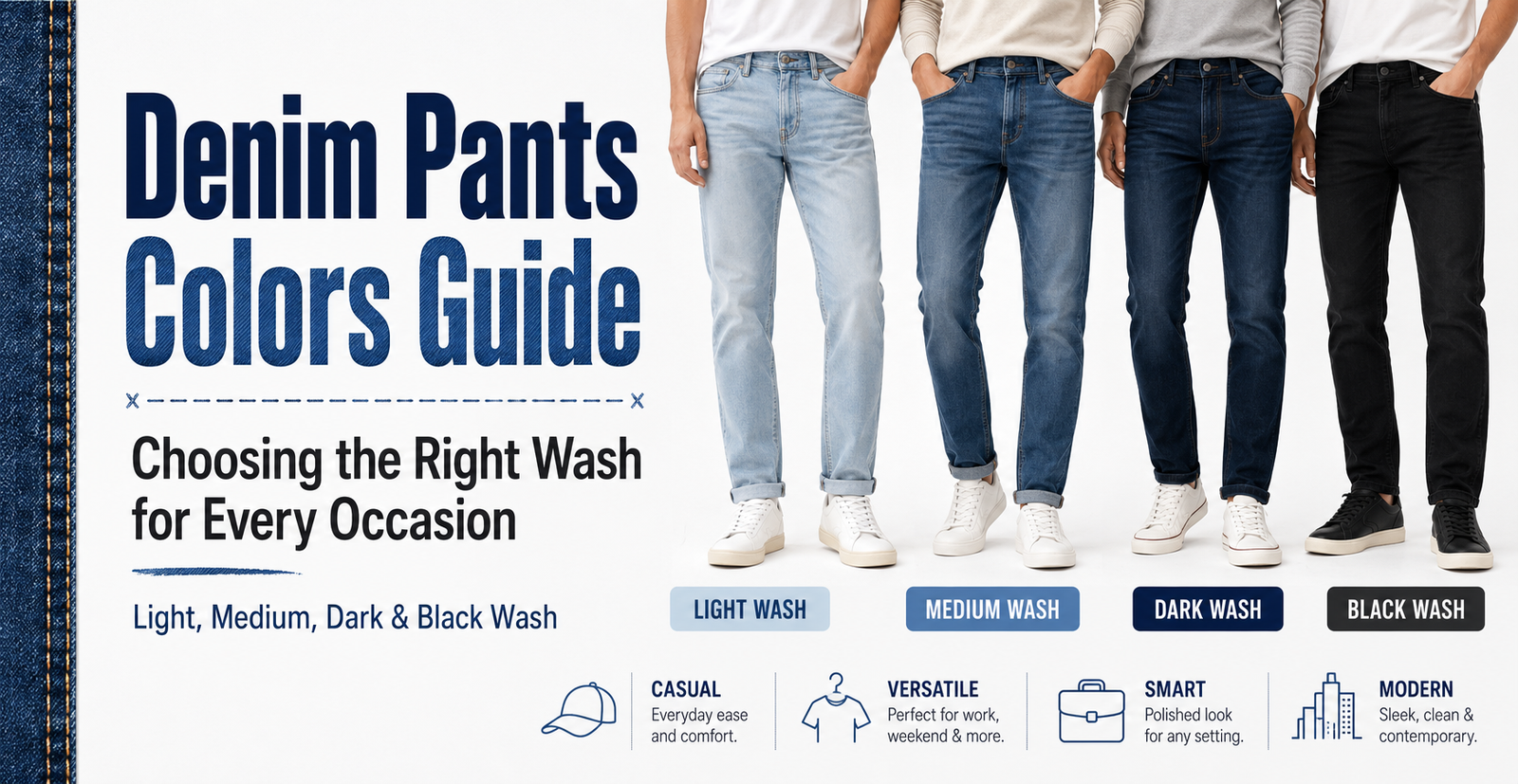 Denim Pants Colors Guide: Choosing the Right Wash for Every Occasion