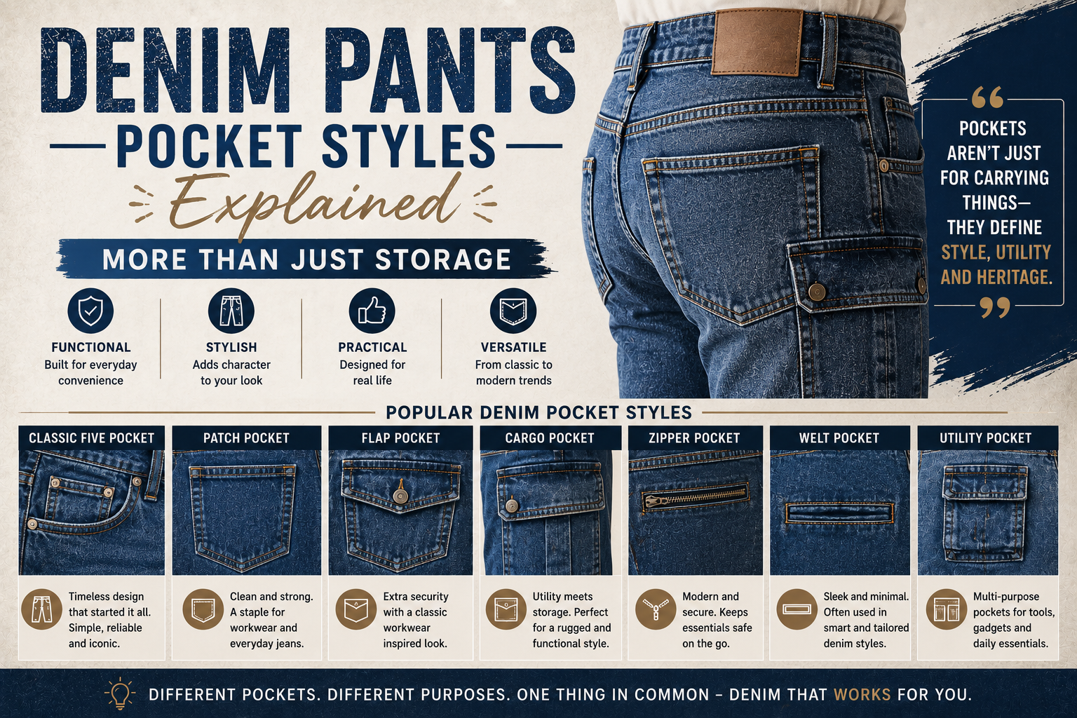 Denim Pants Pocket Styles Explained: More Than Just Storage