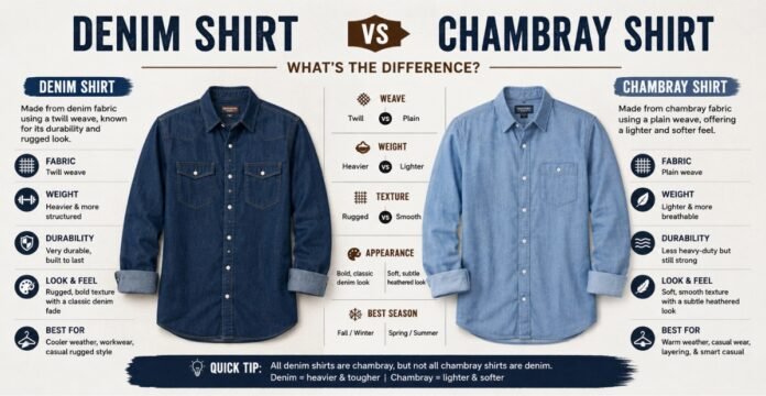 Denim Shirt vs Chambray Shirt What's the Difference