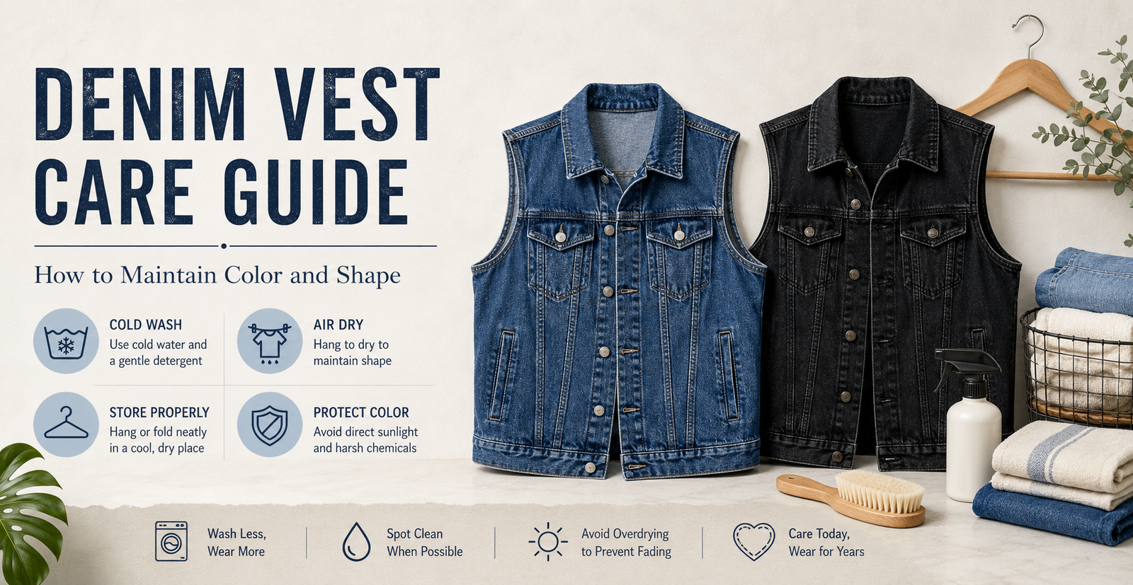 Denim Vest Care Guide: How to Maintain Color and Shape