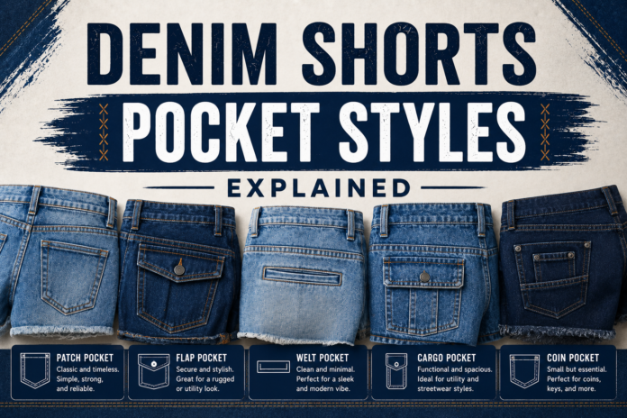 Denim shorts pocket styles