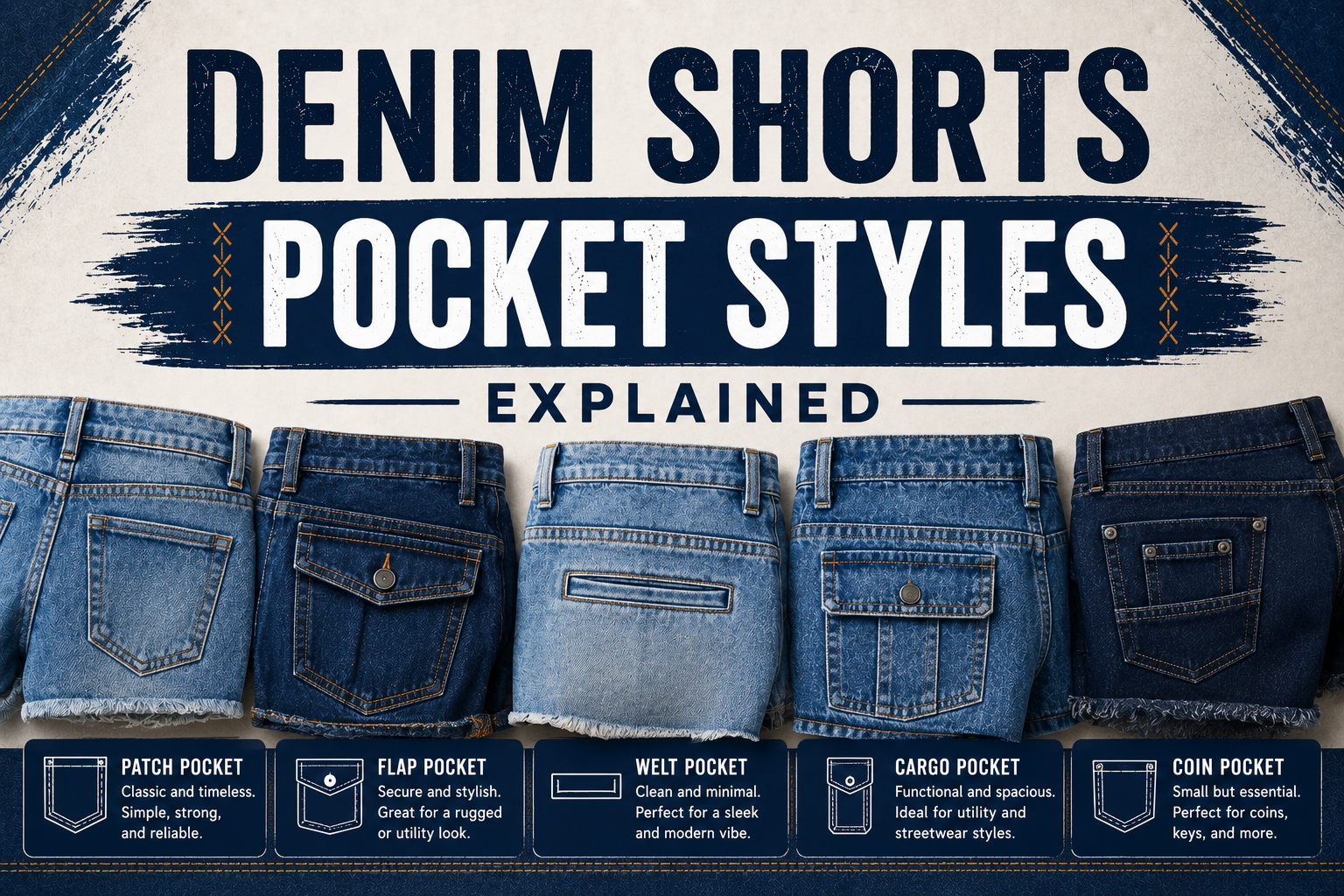 Denim Shorts Pocket Styles Explained