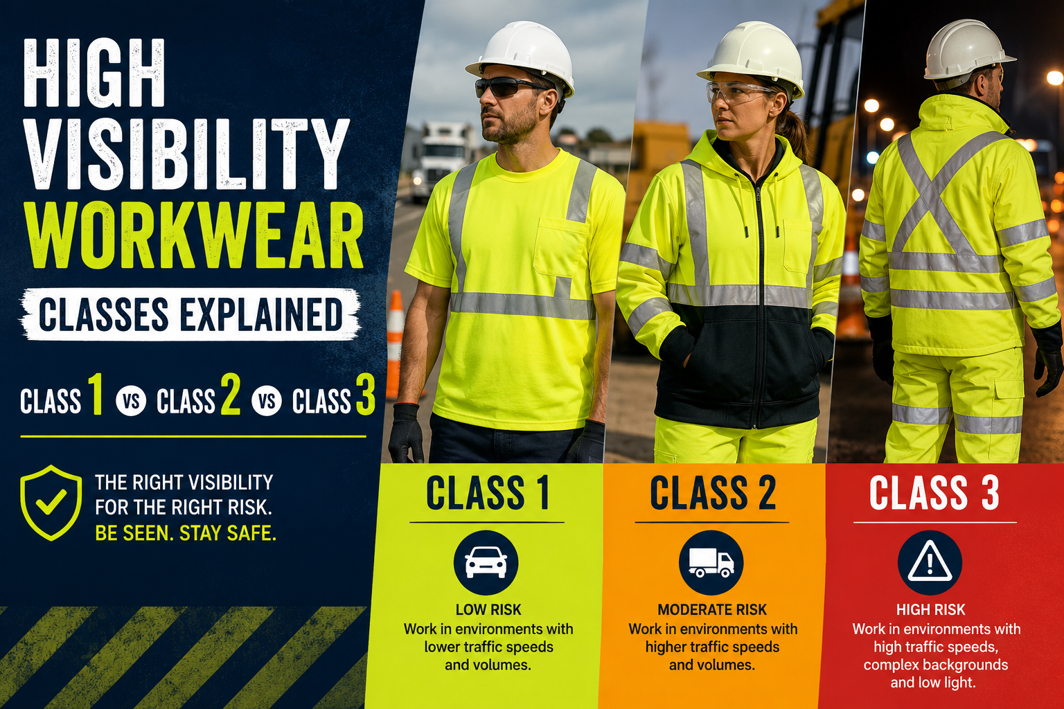 High Visibility Workwear Classes Explained: Class 1 vs Class 2 vs Class 3