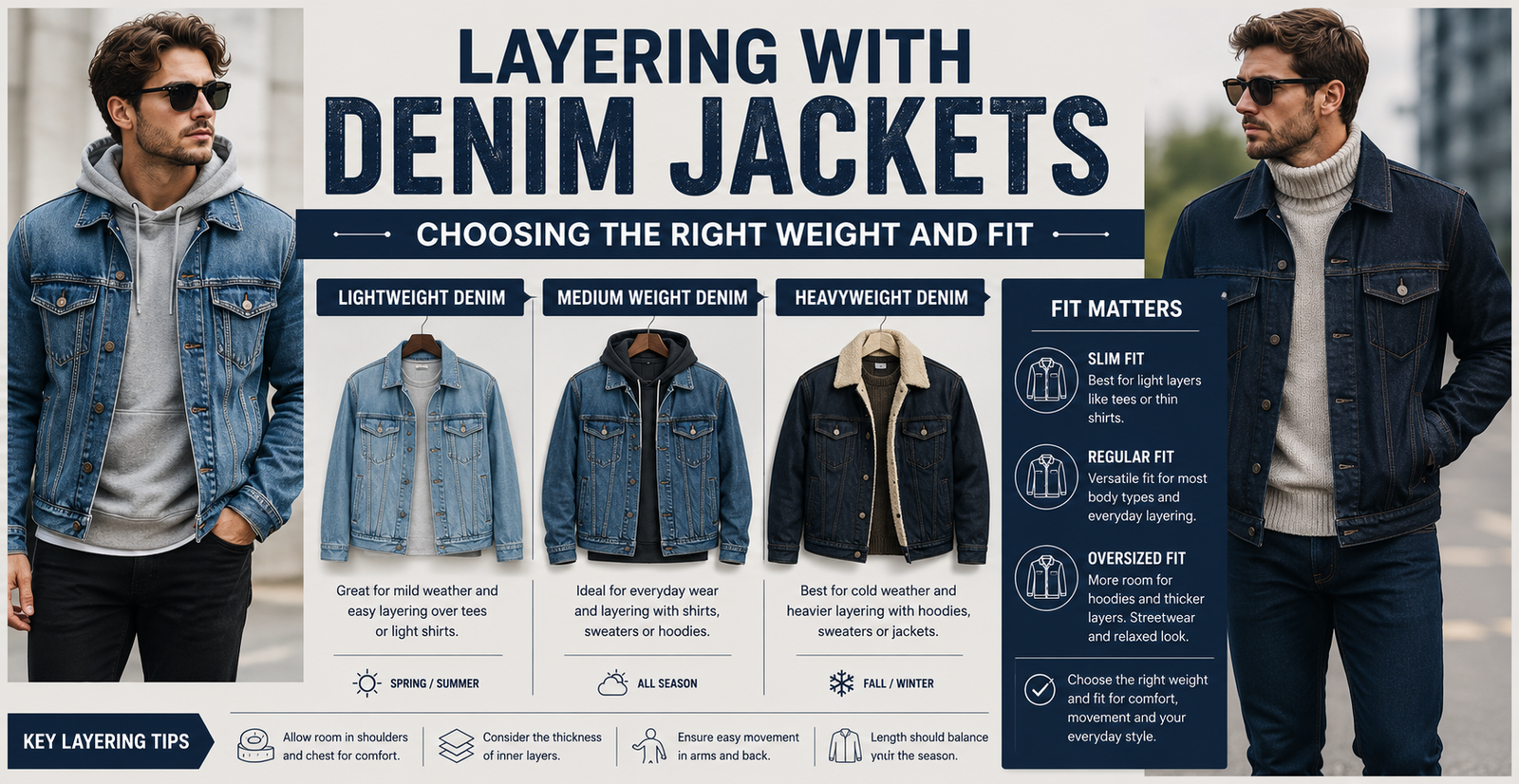 Layering with Denim Jackets: Choosing the Right Weight and Fit