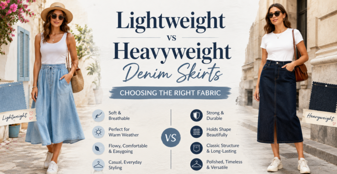 Lightweight vs Heavyweight Denim Skirts Choosing the Right Fabric